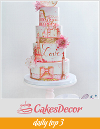 Travel Theme Wedding Cake