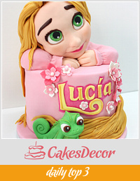 Daydreaming Rapunzel Birthday cake