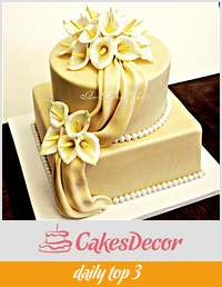 50th Anniversary Calla Lily cake