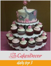 Baby Shower Cake & Cupcakes