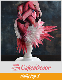 Flamingos In Love Cake