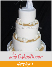 Beach wedding cake