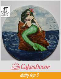 Hand Painted Mermaid Cake Topper