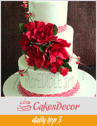 Power of Bond-  Bold Red Wedding Cake