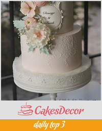 Pink White Wedding Cake