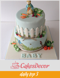 Peter Rabbit Baby Shower Cake 