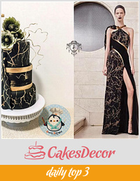 Black and Gold beauty couture cakers international collaboration 2018