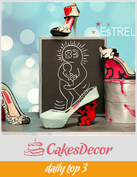 Keith Haring inspired cake and shoes