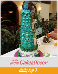 My first competition entry - peacock cake