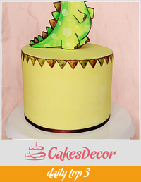 Hand painted dinosaur cake