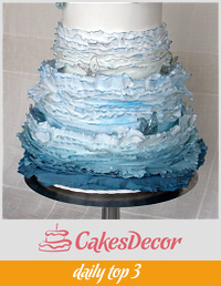 Blue Maggie Austin inspired Wedding Cake