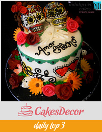 Eternal Love, Wedding theme Cake of Day of the Dead.
