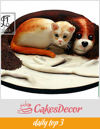 Carved cake. Best friend's cake collaboration