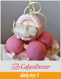Baby carriage cake topper