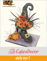 Halloween Collaboration - Witch Hat and Shoe Flower Arrangements