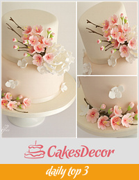 Cherry Blossom Cake- Super Cake Moms Collaboration