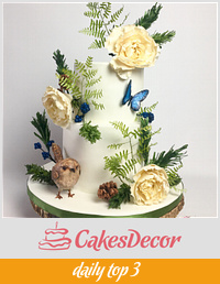 Botanical Bridal Shower cake