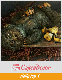 chimp cake xxx fully edible airbrushd and handpainted x
