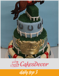 Horse racing 50th birthday cake