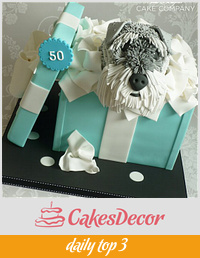 50th wedding anniversary gift box cake