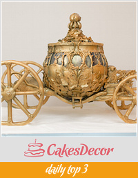 Disney Cinderella Golden Carriage Sculpted Cake