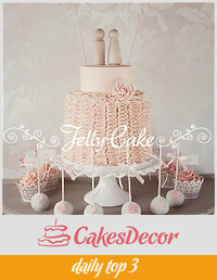 Pink Buttercream Ruffles Wedding Cake