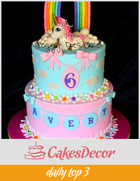 Unicorn rainbow cake for Avery
