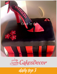Mini Sugarpaste High heels & Shoebox cake