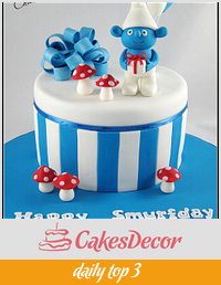 Smurf birthday cake
