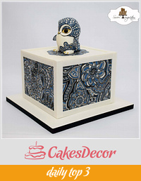 Zentangle Owl Cake