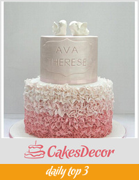 Ava's Ruffled christening cake 