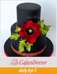 Black cake with sugar Poppy