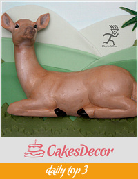 Deer Stamp Cake with modelling Chocolate Doe
