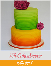 bright and colourful 2 tier cake