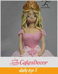 Princess Cake for a little girl with edible doll
