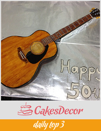 1 Metre long Acoustic Guitar cake