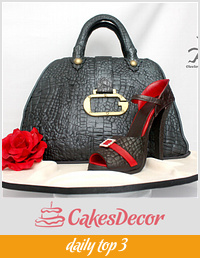 Guess Handbag in Crocodile with matching Stiletto all edible