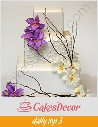 Swirls and Twigs Wedding Cake
