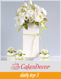 White Bouquet Cake