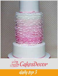 Ombre Frills Wedding Cake
