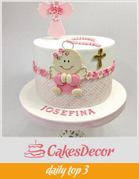 Baptism cake for little Josefina