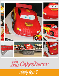 Lightning McQueen Cake-All Edible!!