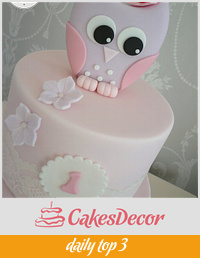 Owl 1st birthday cake