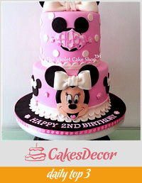 MINNIE Dress Cake with 2D Minnie Face & Ears