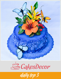 Tropical birthday cake