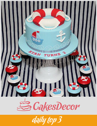 Nautical Themed Cake & Cupcakes