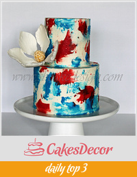 Red, white and blue buttercream