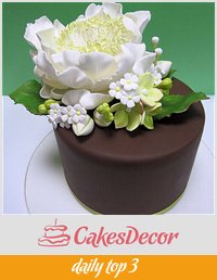 Open Peony Cake with Filler Flowers