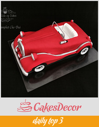 Red Vintage Car Cake