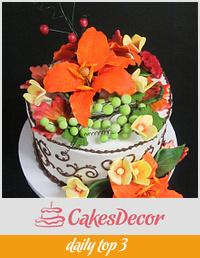 Fall themed wedding cupcake tree topper 